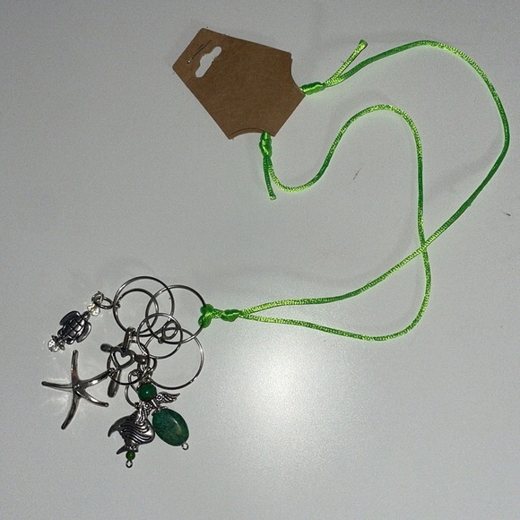 Lanyard long keychain necklace. Ocean themed green - Picture 1 of 2